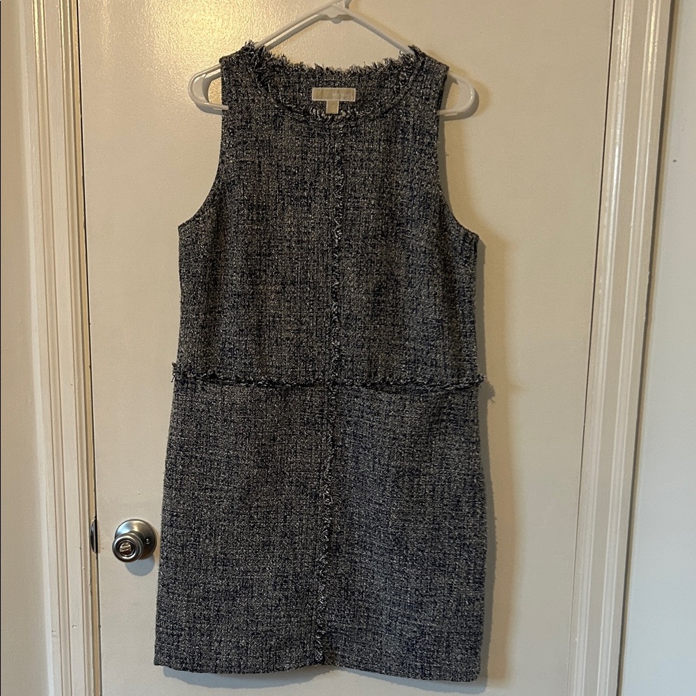 Michael Kors Textured Blue Sleeveless Dress
